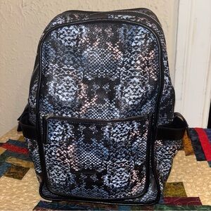 Mark Jacobs exotic Black and Blue leather Snake Print Backpack